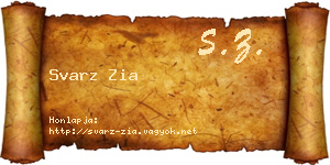 Svarz Zia névjegykártya